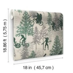 RoomMates Netflix Stranger Things Hawkins Woods Green Peel & Stick Wallpaper -Michaels Decor Sale D671876S 7