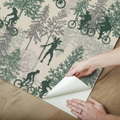 RoomMates Netflix Stranger Things Hawkins Woods Green Peel & Stick Wallpaper -Michaels Decor Sale D671876S 8