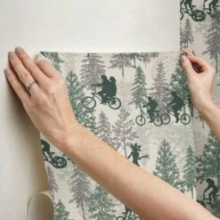 RoomMates Netflix Stranger Things Hawkins Woods Green Peel & Stick Wallpaper -Michaels Decor Sale D671876S 9