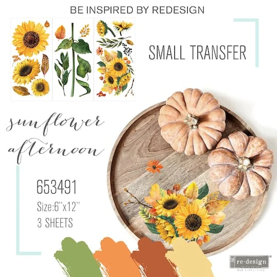 Prima® Re-Design® Sunflower Afternoon Décor Transfers 3 Prima® Re-Design® Sunflower Afternoon Décor Transfers