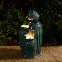 Glitzhome® 27" 4-Tier LED Ceramic Fountain Turquoise -Michaels Decor Sale D697155S 5