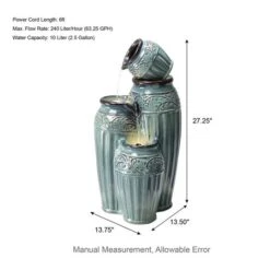 Glitzhome® 27" 4-Tier LED Ceramic Fountain Turquoise -Michaels Decor Sale D697155S 8