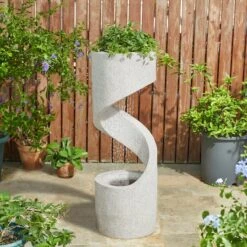 Glitzhome® 3.5ft. Curving Shaped Outdoor LED Fountain Cream -Michaels Decor Sale D697159S 2