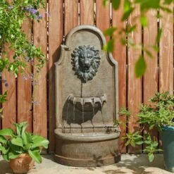 Glitzhome® 31" 3-Tier LED Faux Granite Lion Head Fountain -Michaels Decor Sale D697162S 2