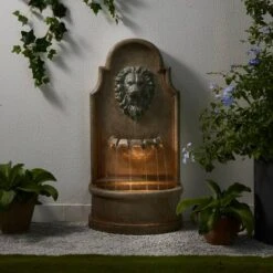 Glitzhome® 31" 3-Tier LED Faux Granite Lion Head Fountain -Michaels Decor Sale D697162S 4