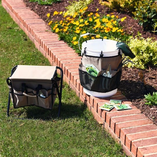 Household Essentials Collapsible Utility Stool Brown 6 Household Essentials Collapsible Utility Stool Brown - Image 4