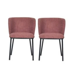 Hello Honey® 29.5" Rust Fabric Upholstered Accent Chairs With Metal Legs, 2ct.