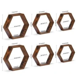 NEX™ Hexagon Floating Shelf Set Burnt Brown -Michaels Decor Sale D723221S 6