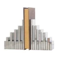 6" Silver Crystal Geometric Pyramid Bookends Set -Michaels Decor Sale D740932S 8