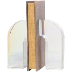 6" Clear Crystal Geometric Arched Bookends Set -Michaels Decor Sale D740941S 8