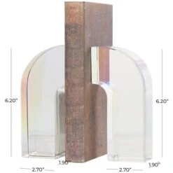 6" Clear Crystal Geometric Arched Bookends Set -Michaels Decor Sale D740941S 9