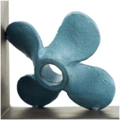 6.5" Teal Metal Boat Distressed Propeller Bookends With Brown L-Shaped Stands 17 6.5" Teal Metal Boat Distressed Propeller Bookends With Brown L-Shaped Stands -Michaels Decor Sale D740945S 6