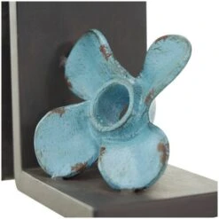 6.5" Teal Metal Boat Distressed Propeller Bookends With Brown L-Shaped Stands 18 6.5" Teal Metal Boat Distressed Propeller Bookends With Brown L-Shaped Stands -Michaels Decor Sale D740945S 7