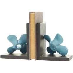 6.5" Teal Metal Boat Distressed Propeller Bookends With Brown L-Shaped Stands 19 6.5" Teal Metal Boat Distressed Propeller Bookends With Brown L-Shaped Stands -Michaels Decor Sale D740945S 8