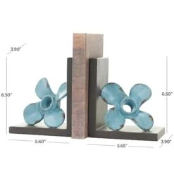 6.5" Teal Metal Boat Distressed Propeller Bookends With Brown L-Shaped Stands 14 6.5" Teal Metal Boat Distressed Propeller Bookends With Brown L-Shaped Stands -Michaels Decor Sale D740945S 9