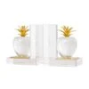 6" Clear Crystal Fruit Apple Bookends With Gold Leaves Set -Michaels Decor Sale D740956S 2