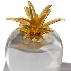 6" Clear Crystal Fruit Apple Bookends With Gold Leaves Set -Michaels Decor Sale D740956S 6