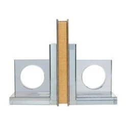6" Silver Crystal Geometric Square Bookends With Circle Cut Outs Set 16 6" Silver Crystal Geometric Square Bookends With Circle Cut Outs Set -Michaels Decor Sale D740959S 5