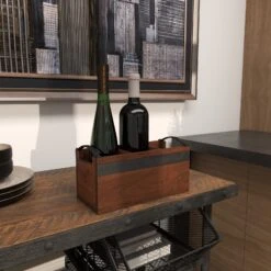 11.5" Brown Wood Modern 3 Section Decorative Tray With Metal Handles -Michaels Decor Sale D740974S 10