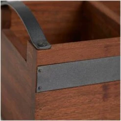 11.5" Brown Wood Modern 3 Section Decorative Tray With Metal Handles -Michaels Decor Sale D740974S 3
