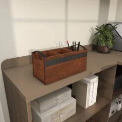 11.5" Brown Wood Modern 3 Section Decorative Tray With Metal Handles -Michaels Decor Sale D740974S 6