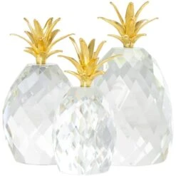 Clear & Gold Crystal Faceted Pineapple Sculpture Set -Michaels Decor Sale D740988S 1