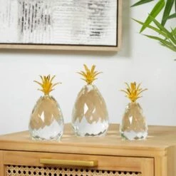 Clear & Gold Crystal Faceted Pineapple Sculpture Set -Michaels Decor Sale D740988S 10