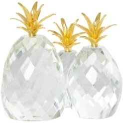 Clear & Gold Crystal Faceted Pineapple Sculpture Set -Michaels Decor Sale D740988S 8
