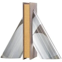 7" Silver Crystal Geometric Pyramid Shaped Bookends Set -Michaels Decor Sale D740990S 8