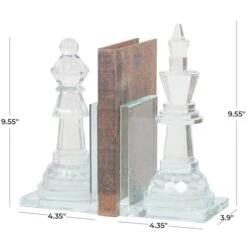9.5" Clear Chess Oversized Bookends With Cut Crystal Designs Set 16 9.5" Clear Chess Oversized Bookends With Cut Crystal Designs Set -Michaels Decor Sale D753869S 10