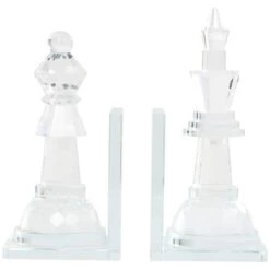 9.5" Clear Chess Oversized Bookends With Cut Crystal Designs Set 17 9.5" Clear Chess Oversized Bookends With Cut Crystal Designs Set -Michaels Decor Sale D753869S 3