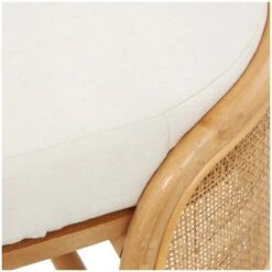 49" Brown Rattan Handmade Oval Bench With White Fabric Cushion -Michaels Decor Sale D754261S 7
