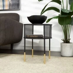 21" Black Metal Open Grid Frame Accent Table -Michaels Decor Sale D754265S 10