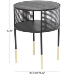 21" Black Metal Open Grid Frame Accent Table -Michaels Decor Sale D754265S 9