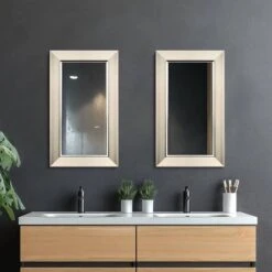 Head West 29" Brushed Nickel Framed Vanity Mirror -Michaels Decor Sale D754282S 9