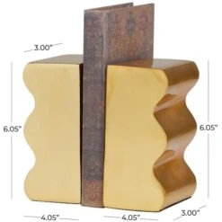 6" Wave Aluminum Bookends Set Gold -Michaels Decor Sale D756069S 6