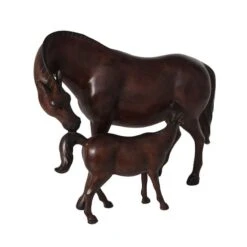 Dark Brown Horse Mom & Baby Sculpture -Michaels Decor Sale D756085S 3