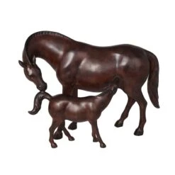 Dark Brown Horse Mom & Baby Sculpture -Michaels Decor Sale D756085S 4