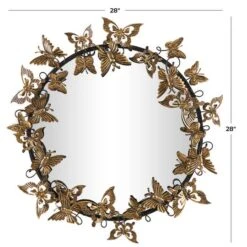 28" Gold Metal Butterfly Wall Mirror -Michaels Decor Sale D756157S 3
