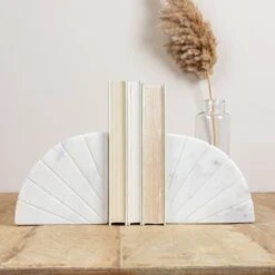 Hello Honey® 6" White Modern Arched Semicircle Marble Bookend Set -Michaels Decor Sale D756889S 2