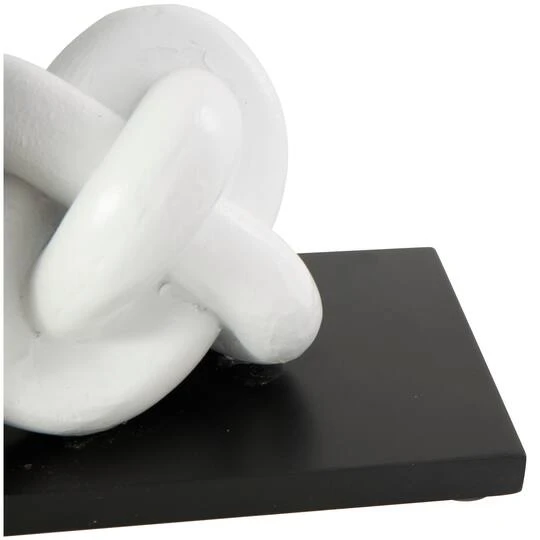 7" White MDF Knot Bookends With Black Stands Set 8 7" White MDF Knot Bookends With Black Stands Set - Image 6