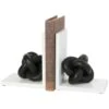 7" Black MDF Knot Bookends With White Stands Set -Michaels Decor Sale D757308S 1