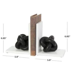 7" Black MDF Knot Bookends With White Stands Set 11 7" Black MDF Knot Bookends With White Stands Set -Michaels Decor Sale D757308S 4
