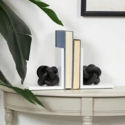 7" Black MDF Knot Bookends With White Stands Set 10 7" Black MDF Knot Bookends With White Stands Set -Michaels Decor Sale D757308S 5