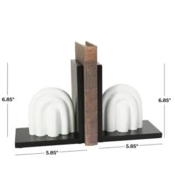 7" White MDF Abstract Layered Arched Bookends With Black Stands Set 11 7" White MDF Abstract Layered Arched Bookends With Black Stands Set -Michaels Decor Sale D757312S 4