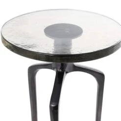 22" Accent Table With Textured Glass Tabletop Black -Michaels Decor Sale D757381S 3