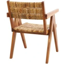 Brown Teak Wood Mid-Century Accent Chair -Michaels Decor Sale D757383S 4