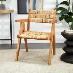 Brown Teak Wood Mid-Century Accent Chair -Michaels Decor Sale D757383S 6