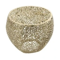 19" Gold Aluminum Coral Accent Table