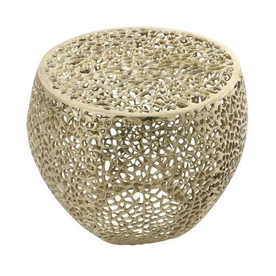 19" Gold Aluminum Coral Accent Table 3 19" Gold Aluminum Coral Accent Table